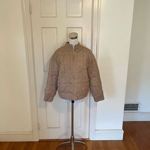Joie Cable Knit Bomber Jacket Size Large Gold Hardware